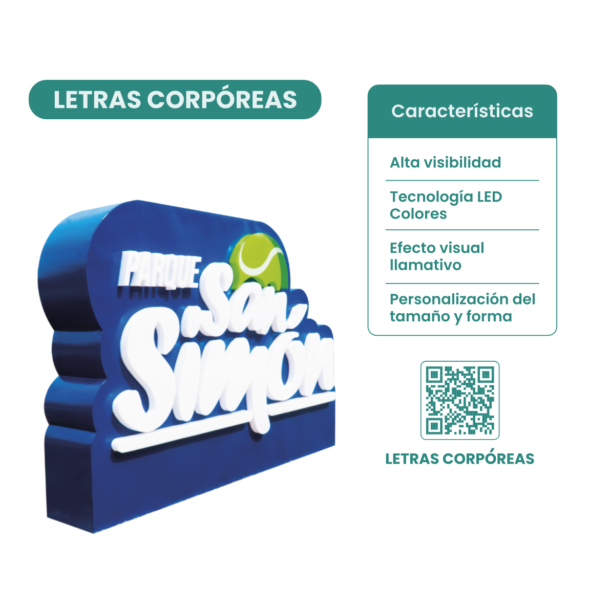Letras corpóreas con tecnología LED
