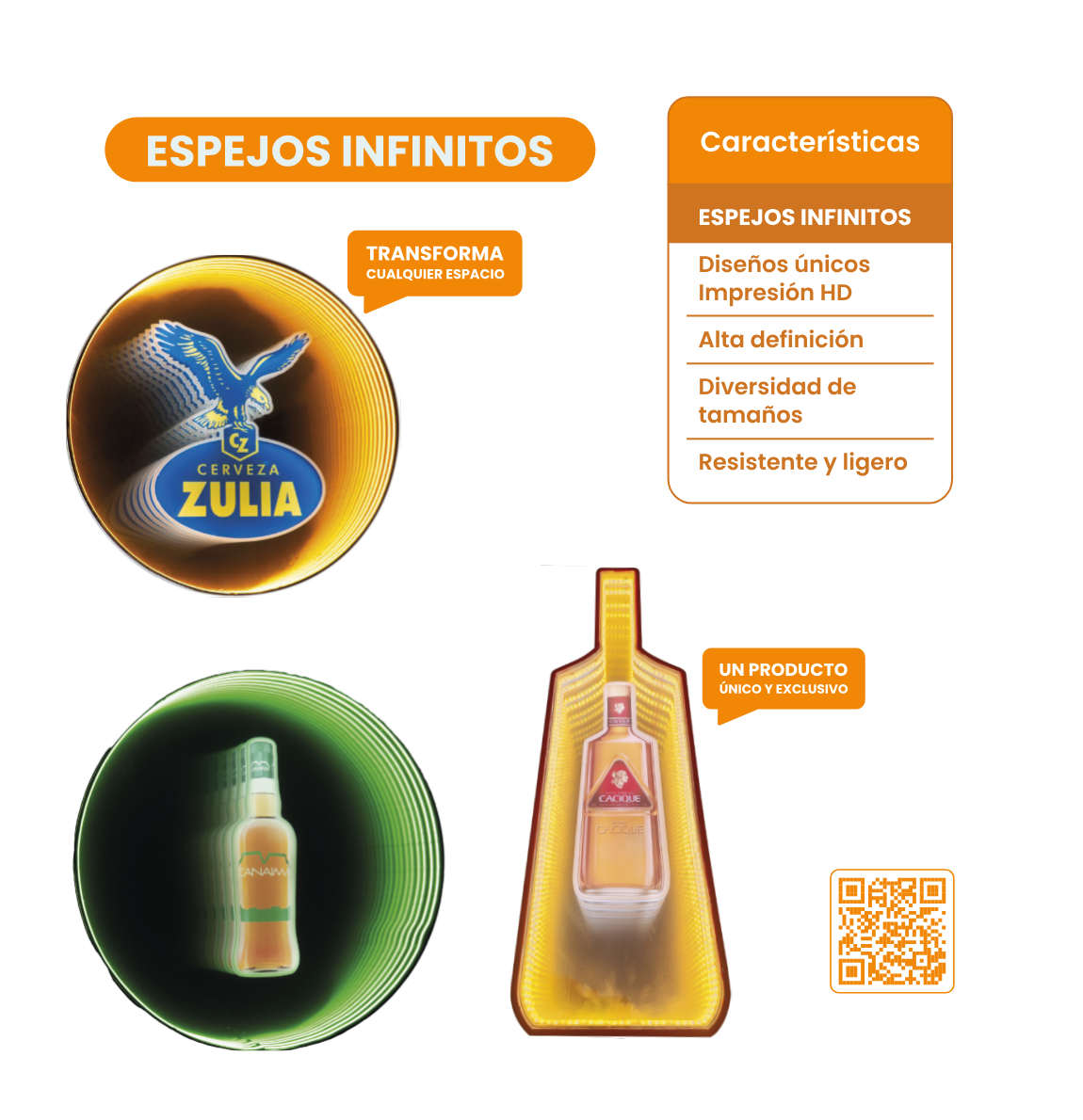 Espejos infinitos personalizados