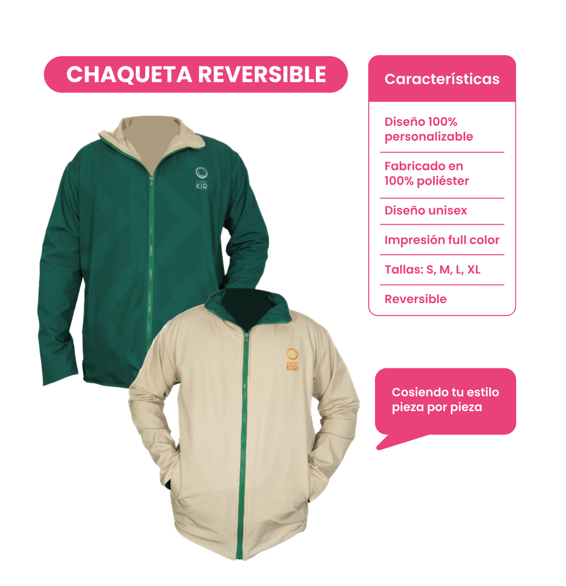 Chaqueta reversible personalizada